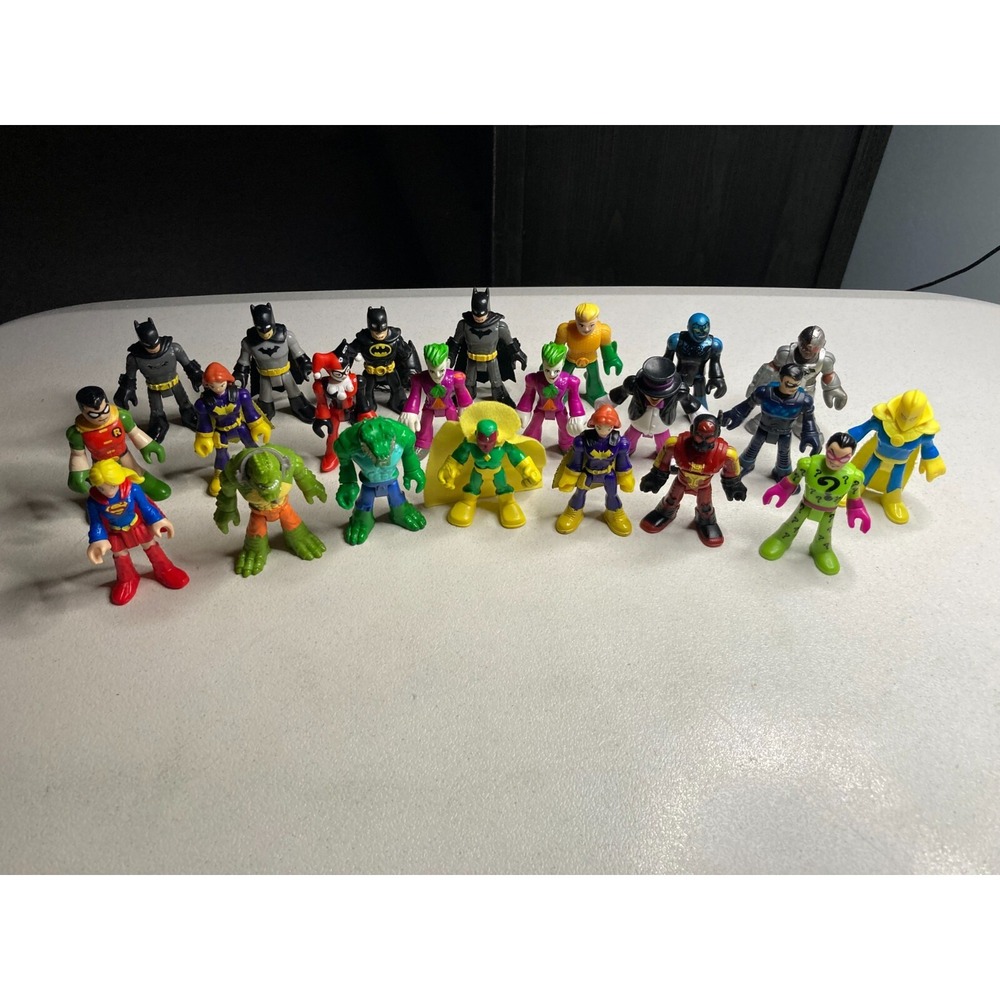 Imaginext DC Super Friends Large Lot of 22 Vision Firefly Dr Fate Croc Cyborg ++